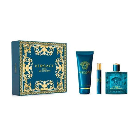 Versace Eros EDT Gift Set for Men (3PC) - Wafa International