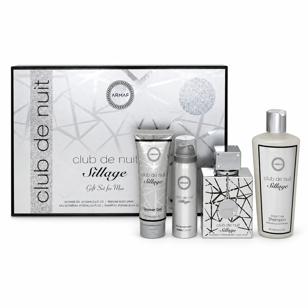 Armaf Club de Nuit Sillage 4-piece gift set on white background
