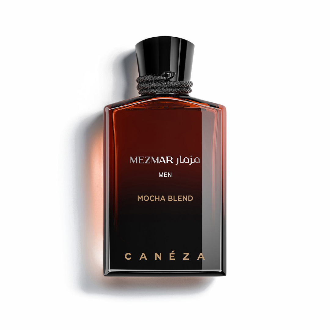 Mezmar Men Mocha Blend EDP for Men bottle on white background