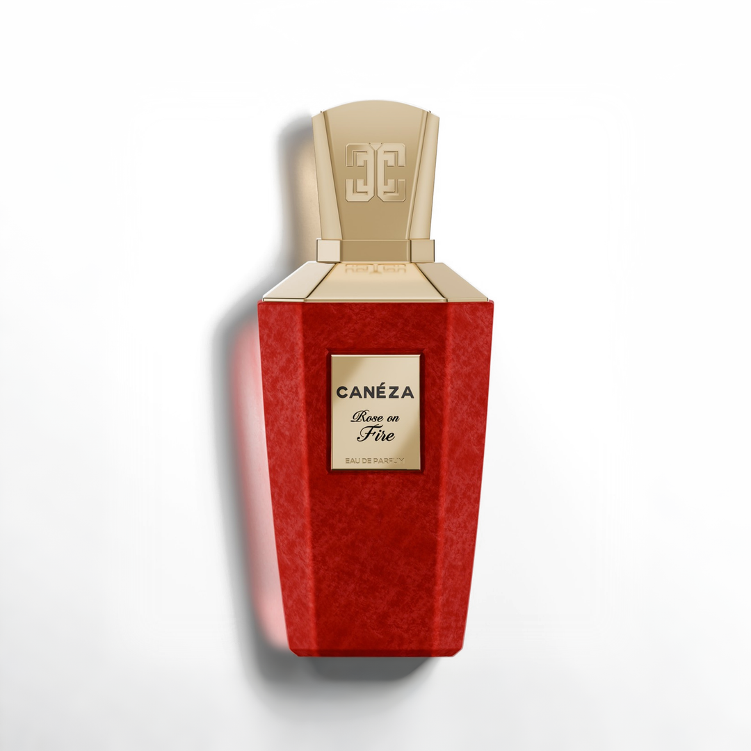 Rose on Fire EDP bottle on white background