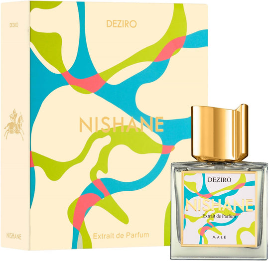 Nishane Deziro Extrait de Parfum 100mL — original bottle and retail box photograph from Lyko