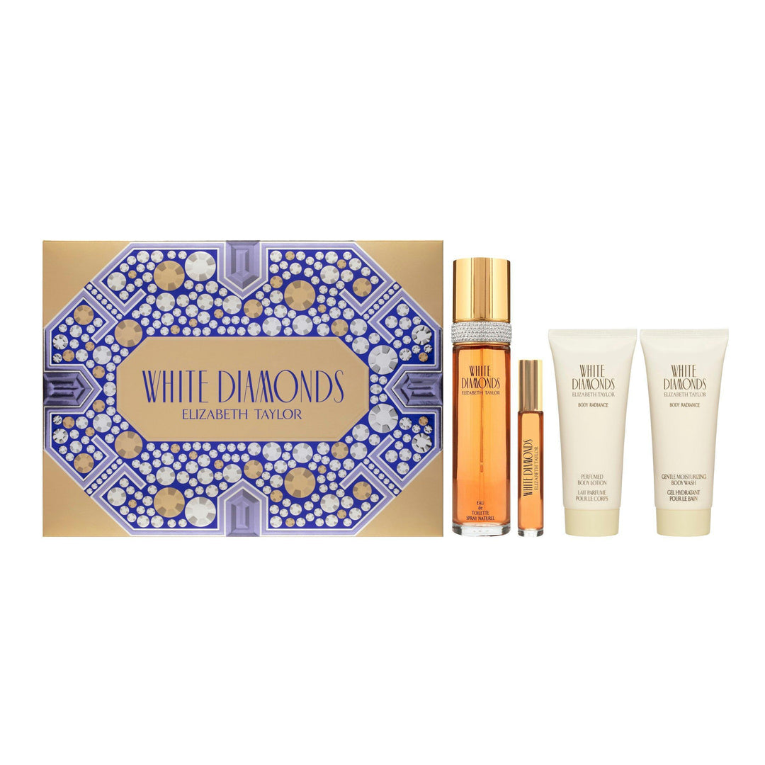 White Diamonds EDT Gift Set for Women (4PC) - Wafa International