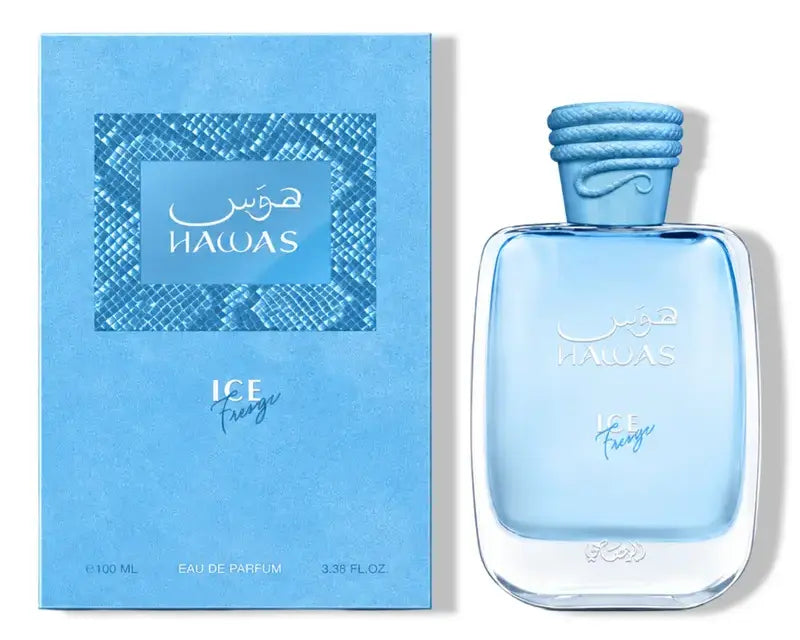 Rasasi Hawas Ice Freeze Eau de Parfum 100ml box and bottle