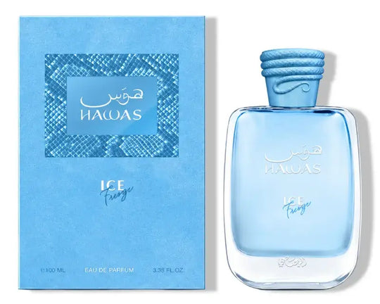 Rasasi Hawas Ice Freeze Eau de Parfum 100ml box and bottle