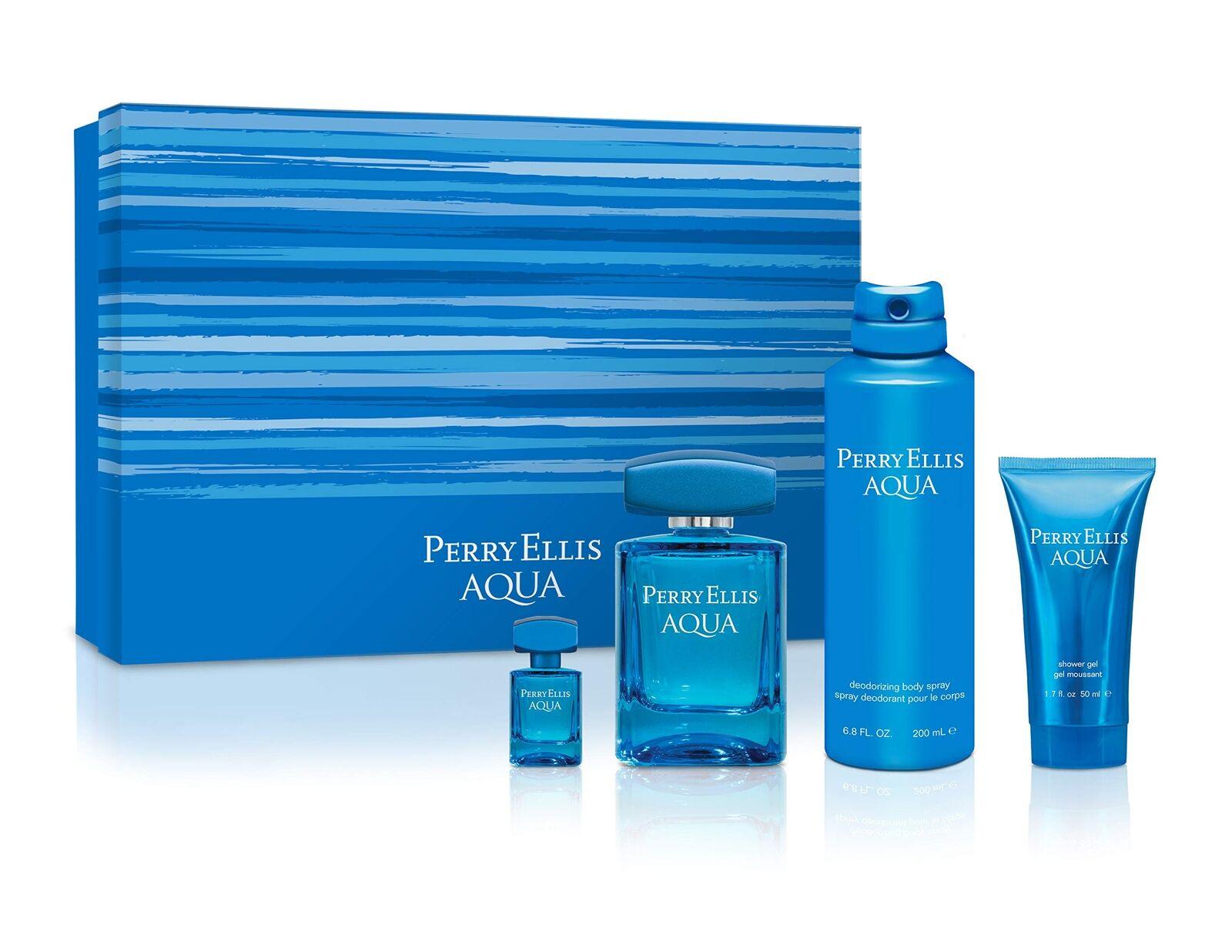 Perry Ellis Aqua EDT Gift Set for Men (4PC) - Wafa International